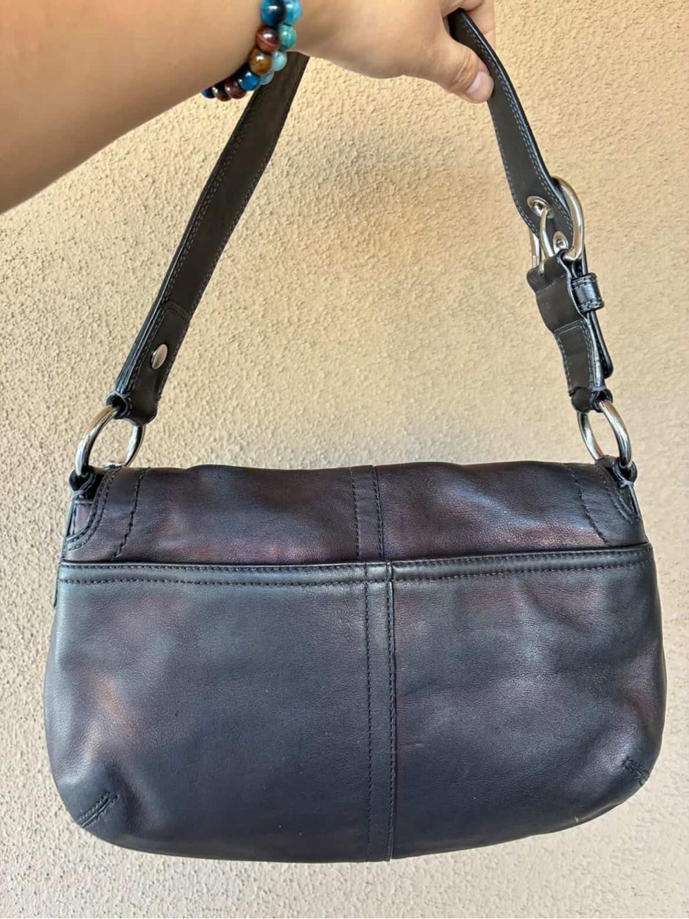 Black Shoulder Bag with Silver Buckle & Hangtag - Picture 5 of 13